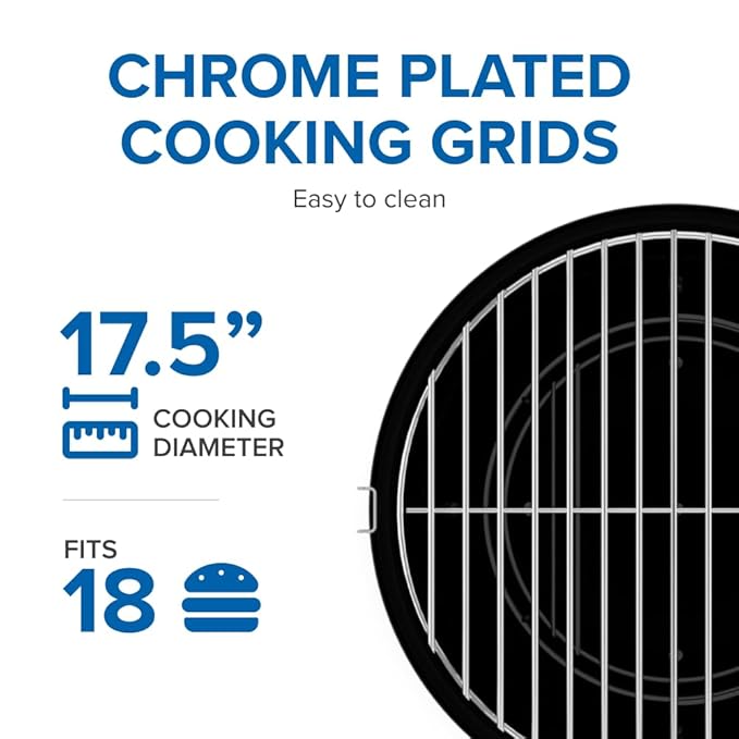 Napoleon NK18 Charcoal Kettle Grill – 18-Inch Black BBQ