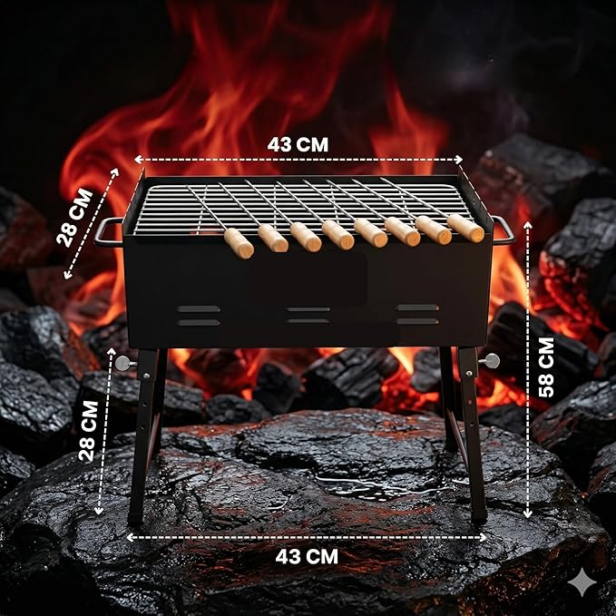 Pepe BBQ Heavy-Duty Mild Steel Portable Barbeque Grill |