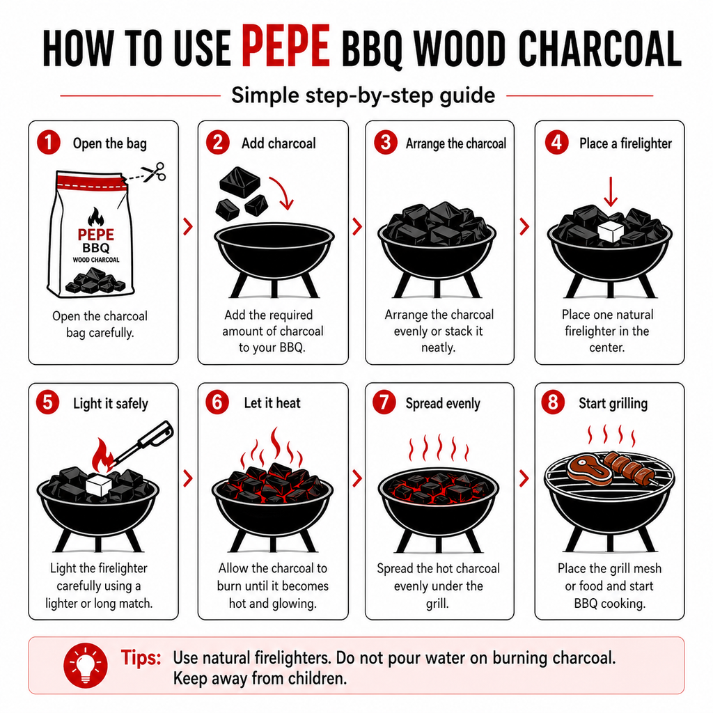 PepeBBQ Premium Charcoal Briquettes (2kg)