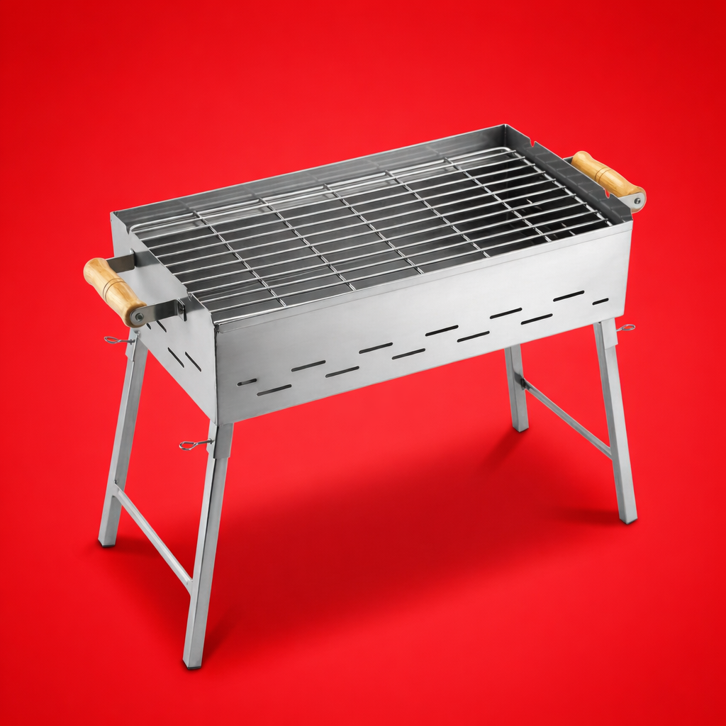 Portable Stainless Steel Charcoal Grill- Outdoor Camping