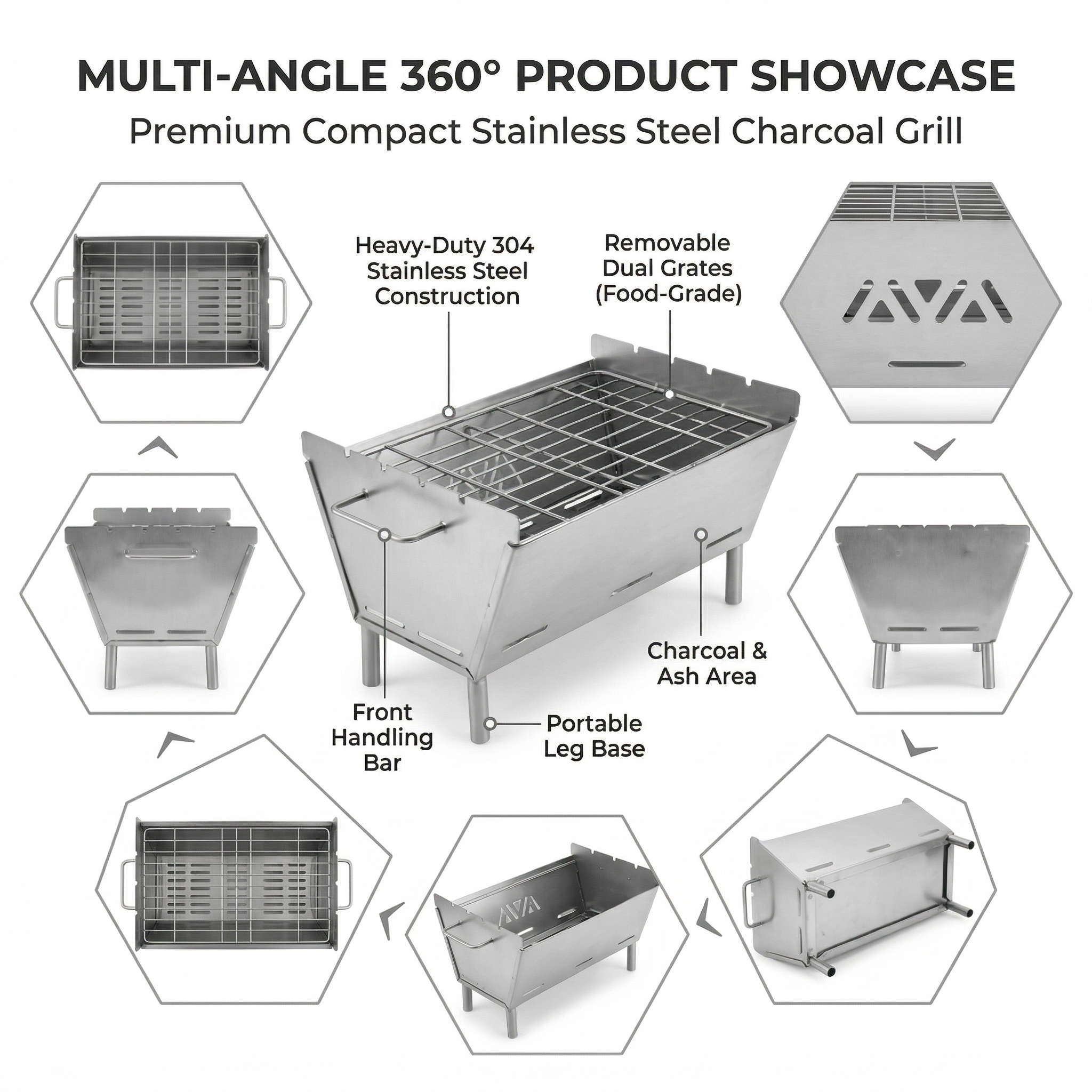 Pepebbq Stainless Steel Grill Basket