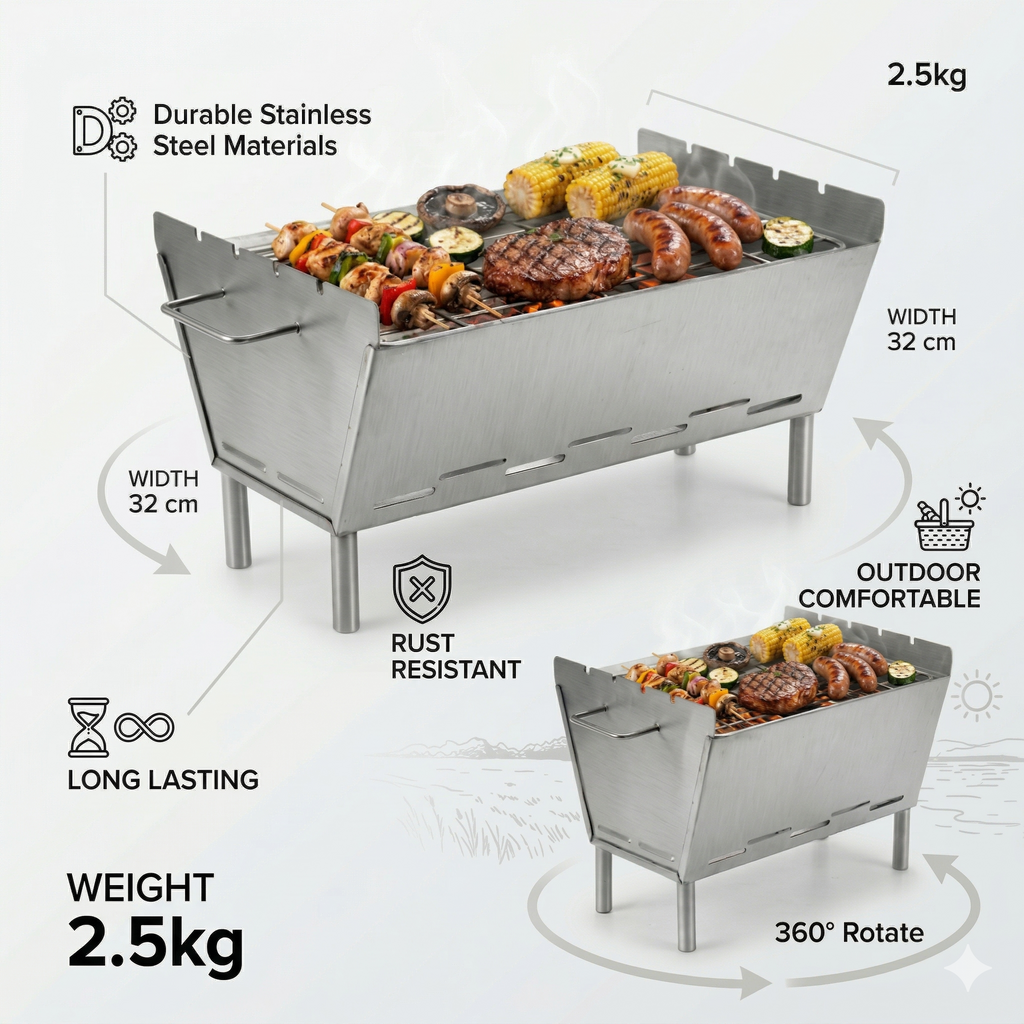 Pepebbq Stainless Steel Grill Basket