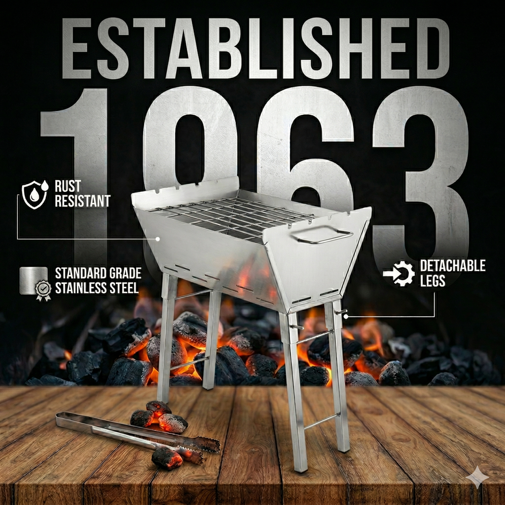 Portable Stainless Steel Charcoal BBQ Grill
