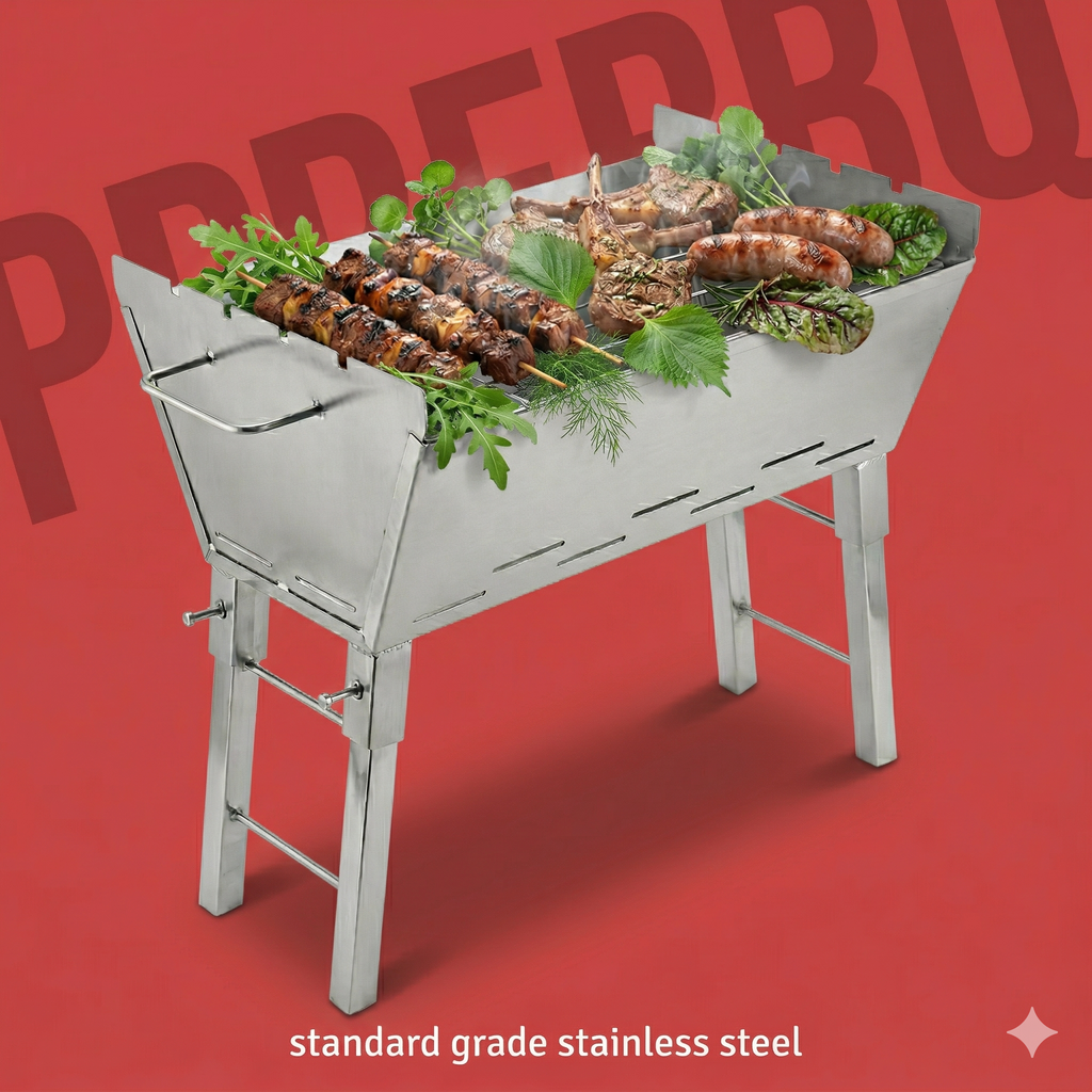 Portable Stainless Steel Charcoal BBQ Grill