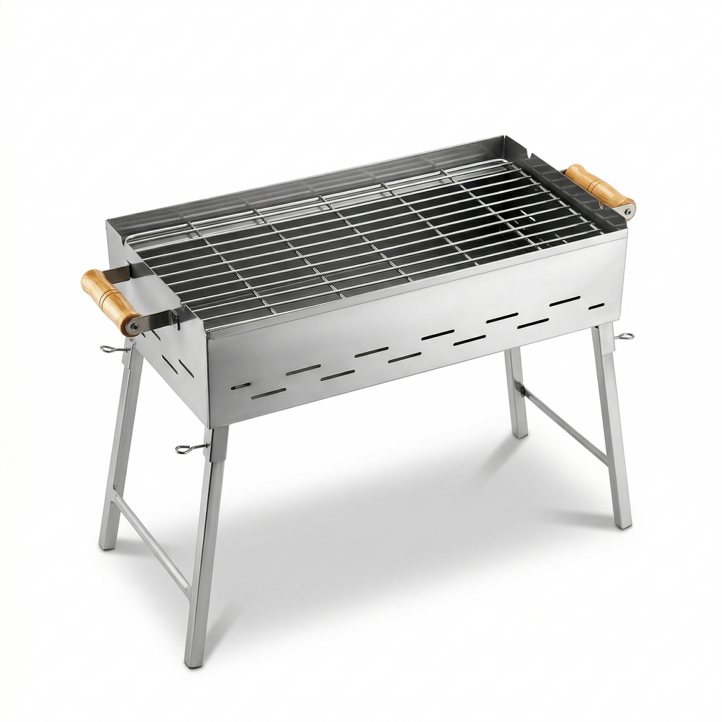 Portable Stainless Steel Charcoal Grill- Outdoor Camping