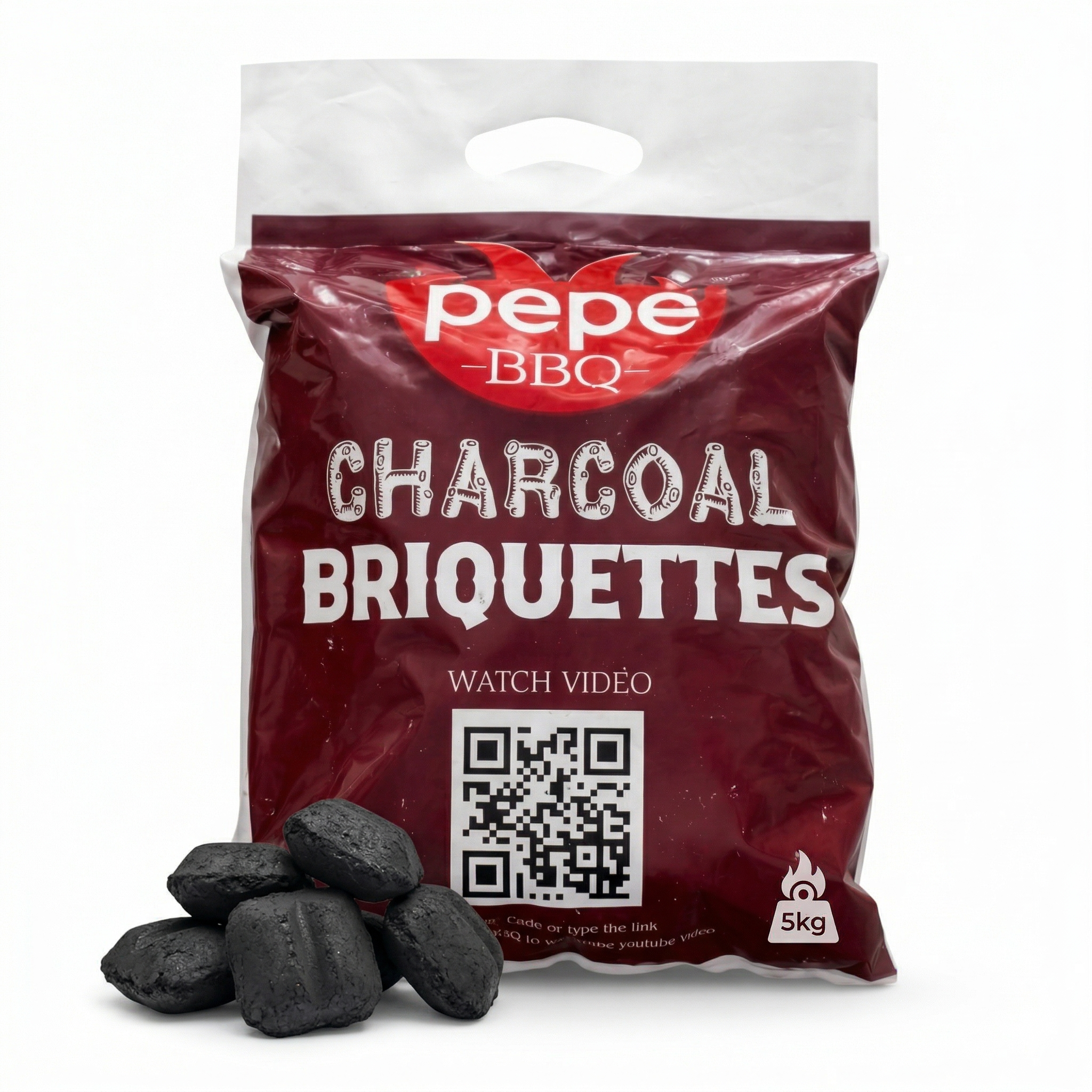 PepeBBQ Premium Coconut Shell Charcoal Briquettes (3kg)